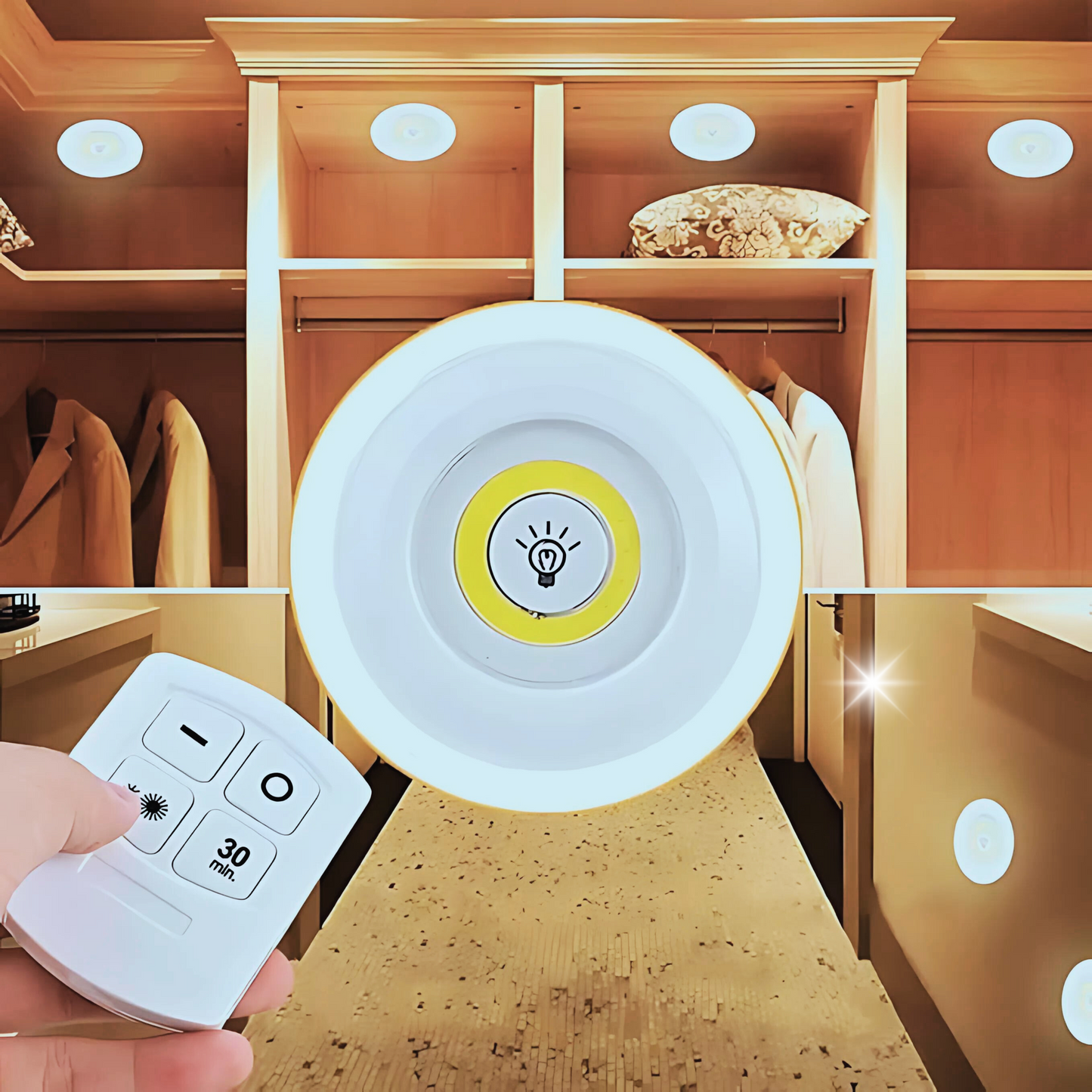 SET DE 3 LUCES LED con CONTROL REMOTO