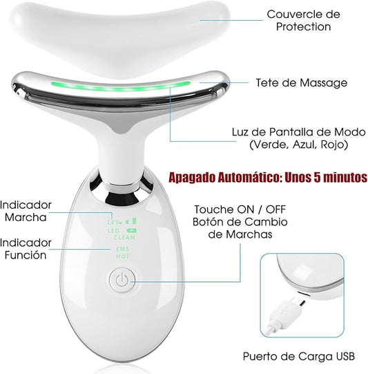 Masajeador Luz LED facial y de cuello